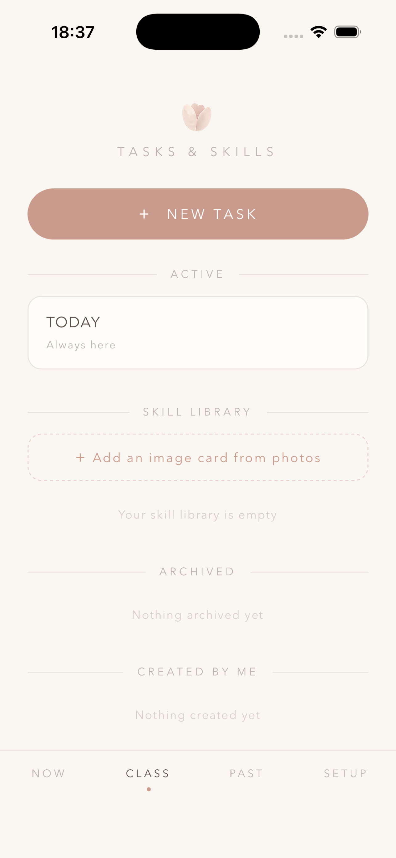 Task tab, drag to reorder prompt cards